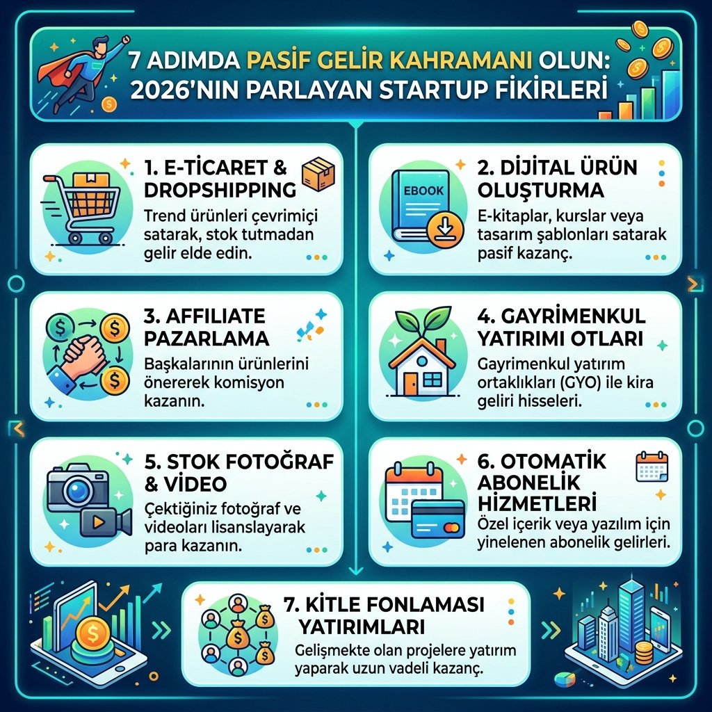 7 Adımda Pasif Gelir Kahramanı Olun 2026’nın Parlayan Startup Fikirleri